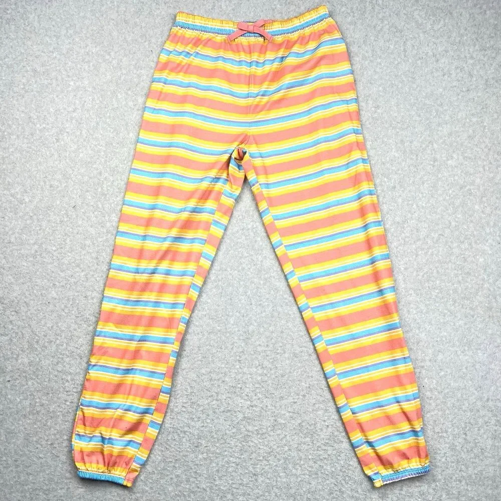 Lucky Brand Girls 10/12 Rainbow Stripe Tank Jogger 2 Piece Lounge Set